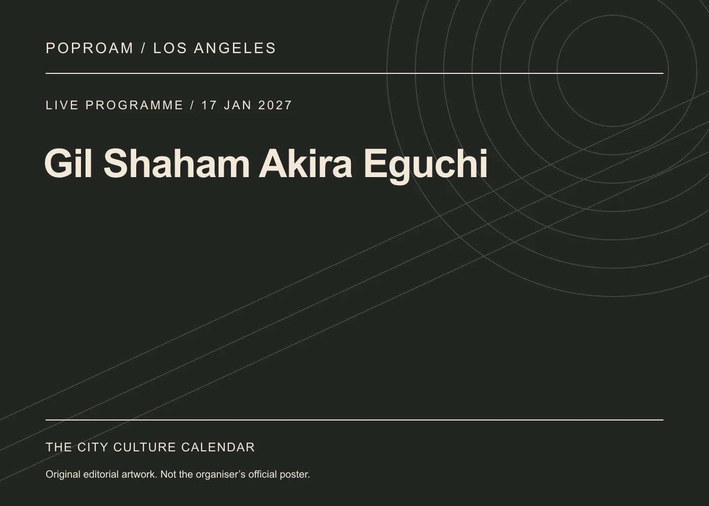 Original editorial programme artwork for Gil Shaham Akira Eguchi. This is not the organiser’s official poster.