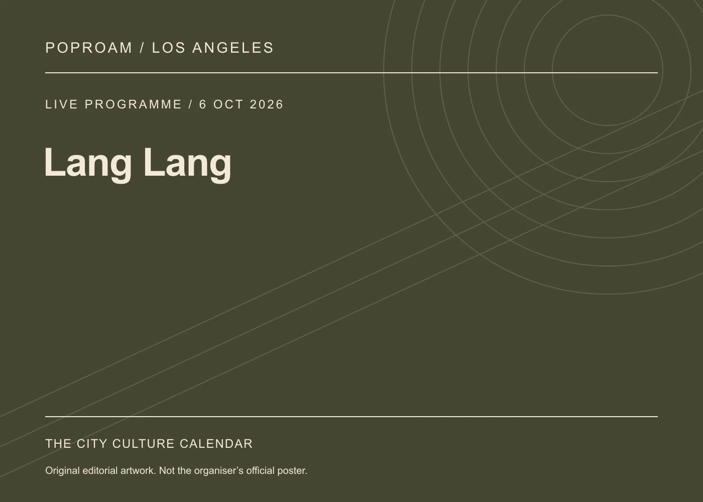 Original editorial programme artwork for Lang Lang. This is not the organiser’s official poster.