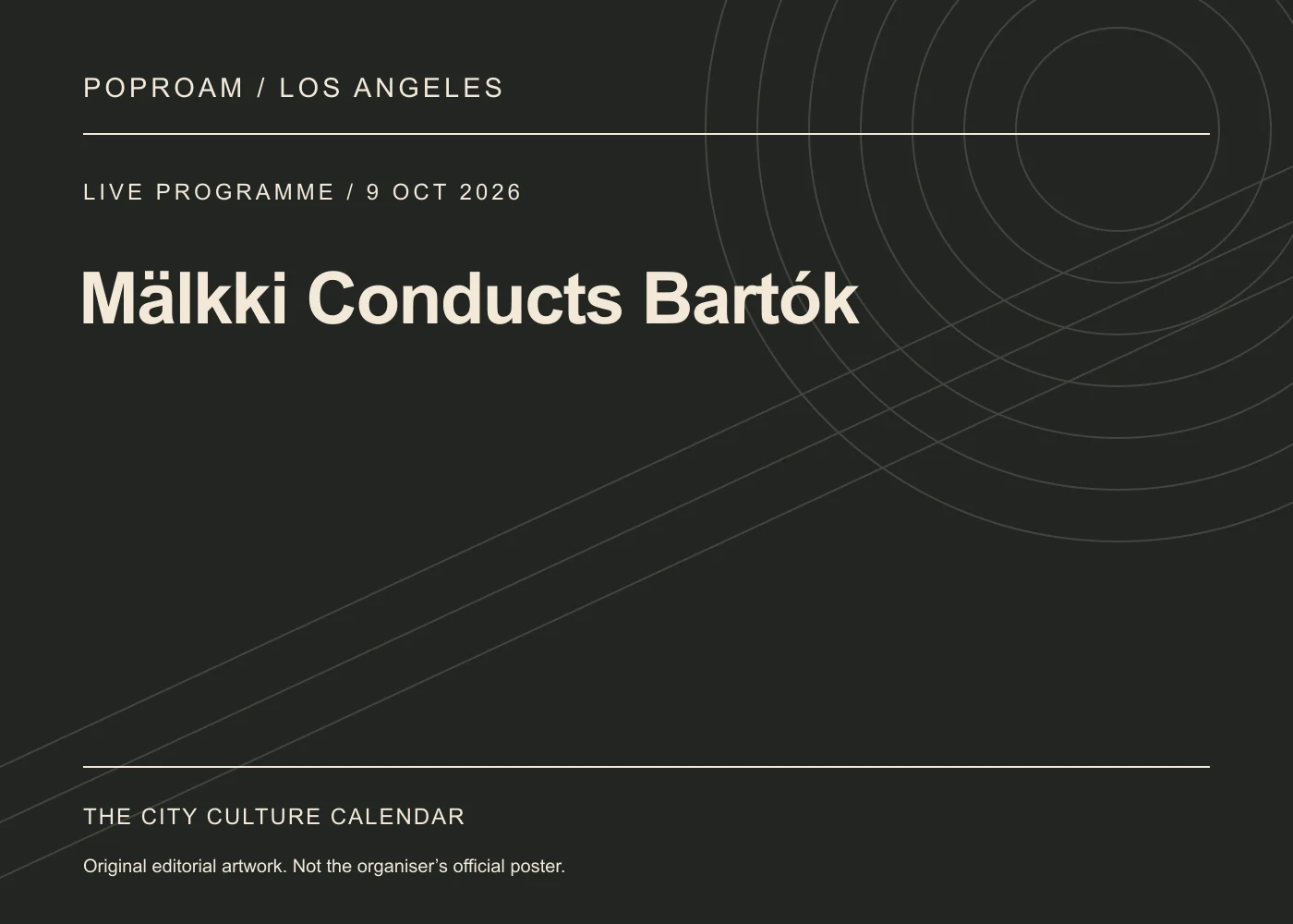 Original editorial programme artwork for Mälkki Conducts Bartók. This is not the organiser’s official poster.