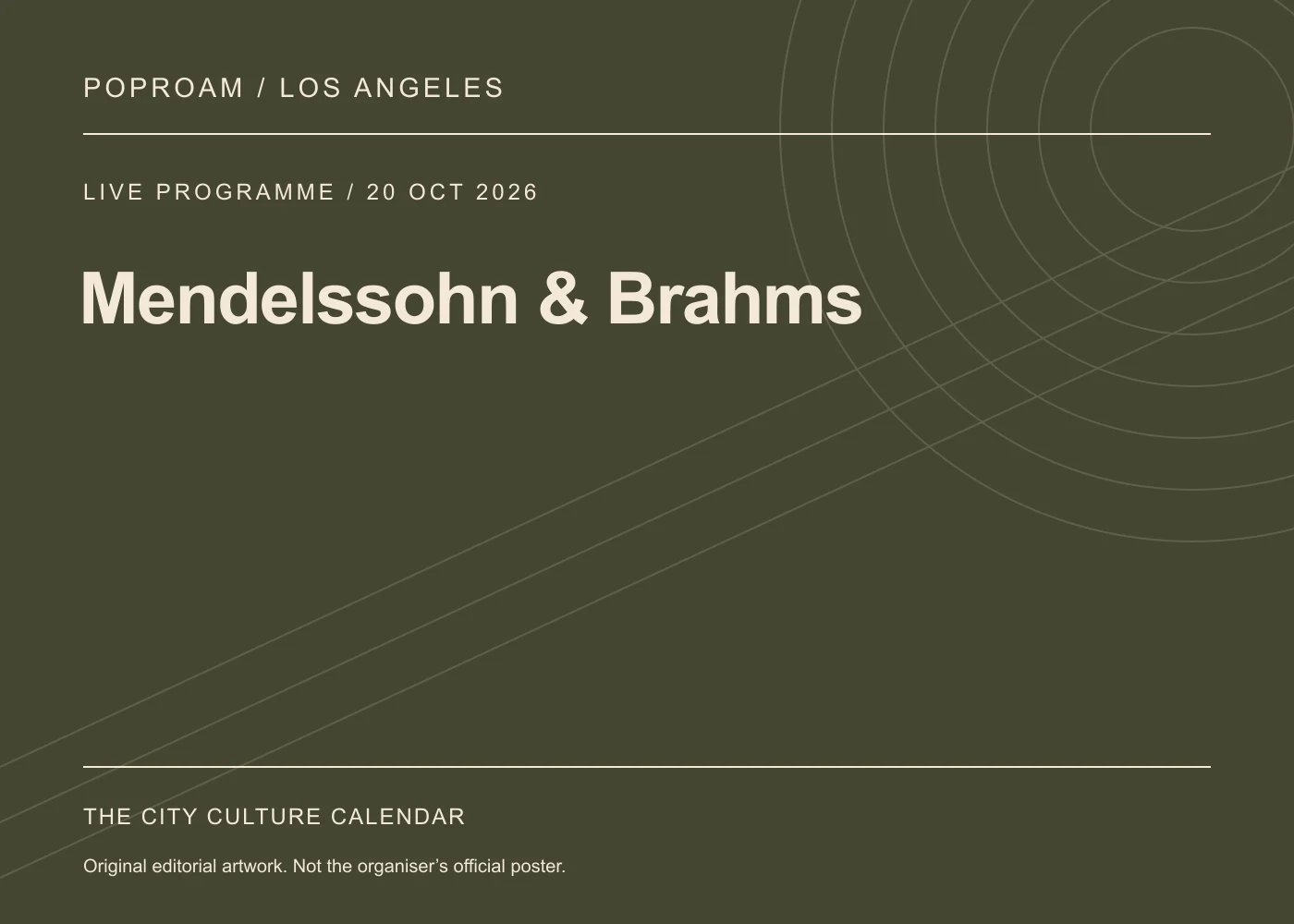 Original editorial programme artwork for Mendelssohn & Brahms. This is not the organiser’s official poster.