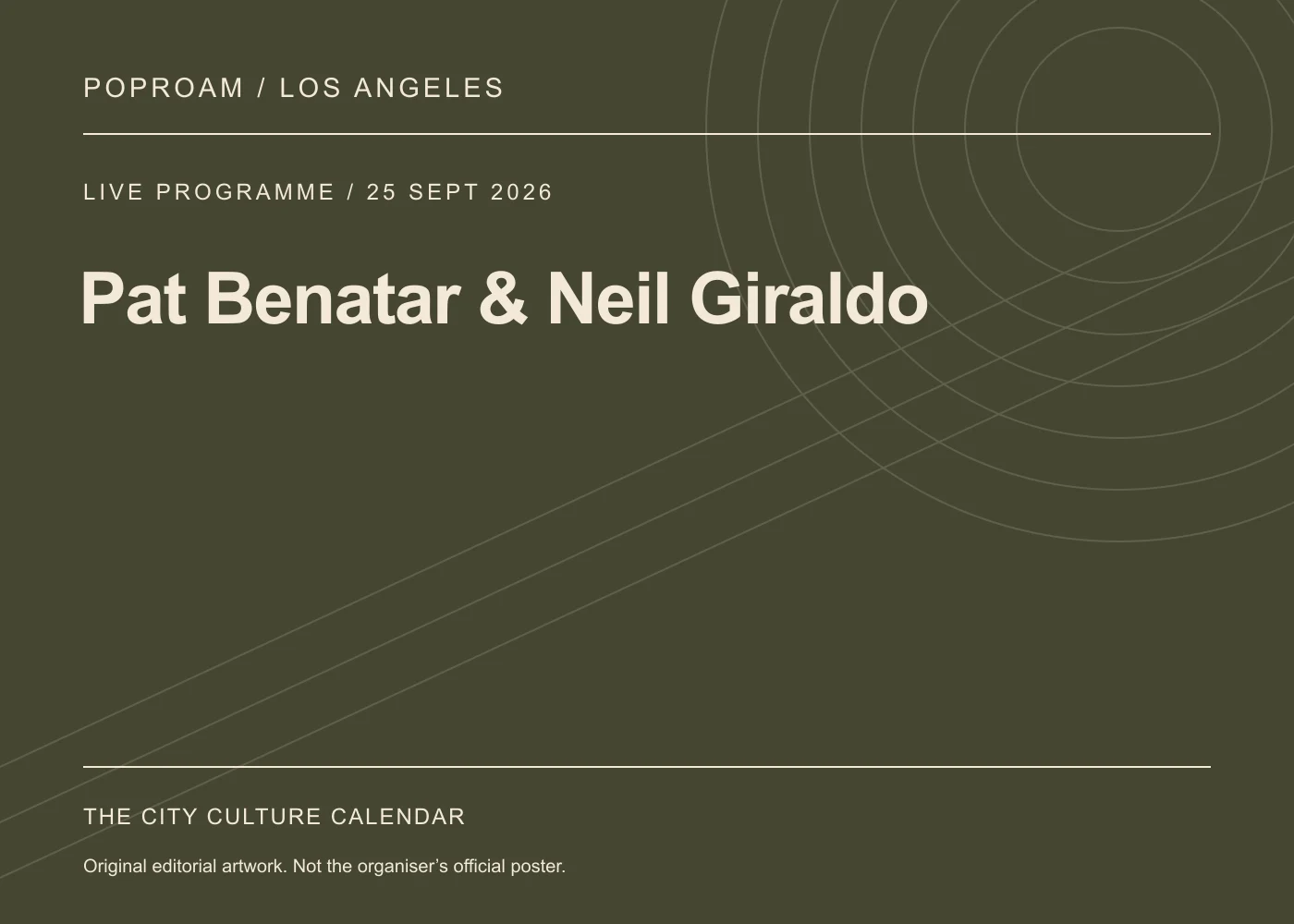 Original editorial programme artwork for Pat Benatar & Neil Giraldo. This is not the organiser’s official poster.