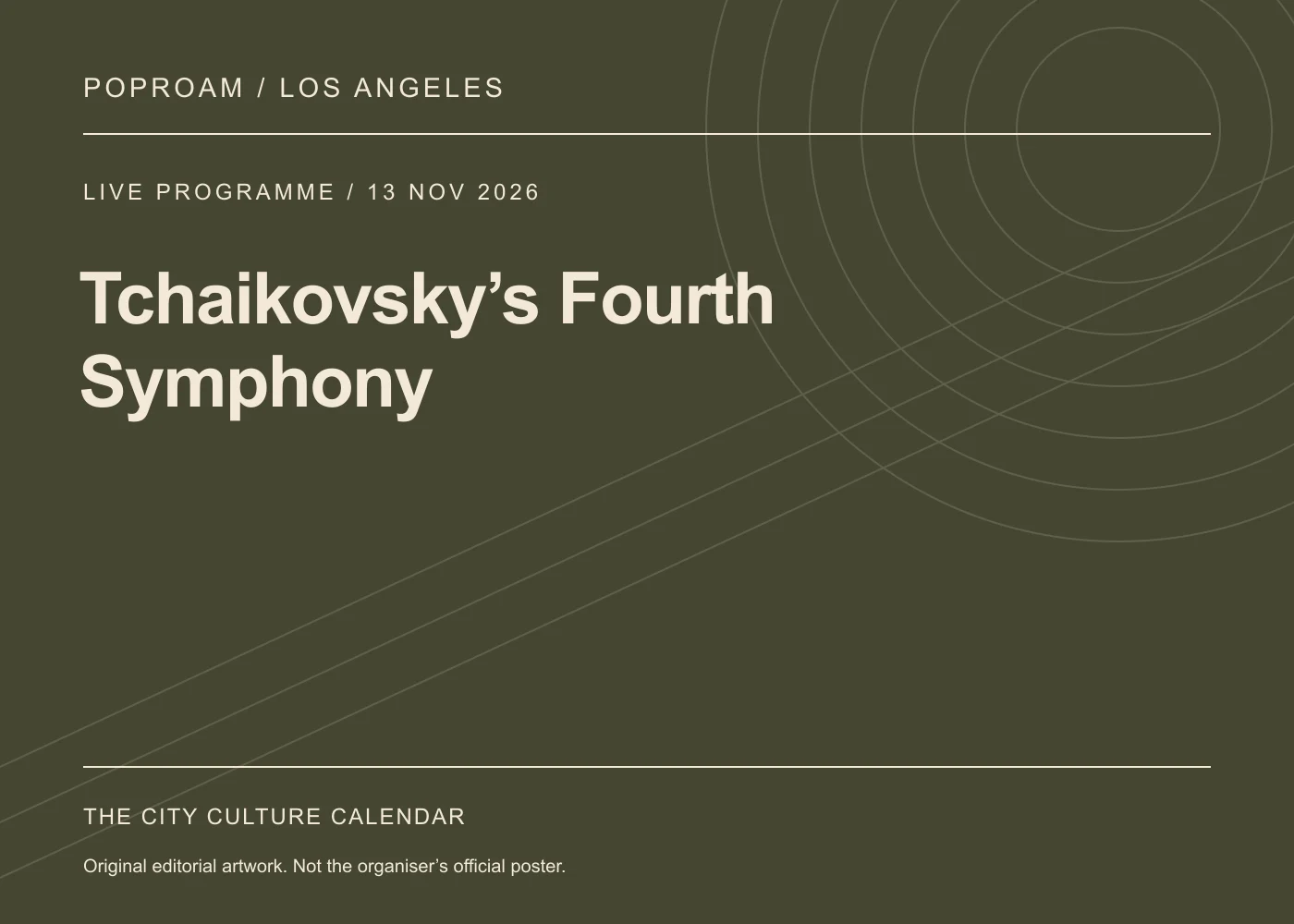 Original editorial programme artwork for Tchaikovsky’s Fourth Symphony. This is not the organiser’s official poster.