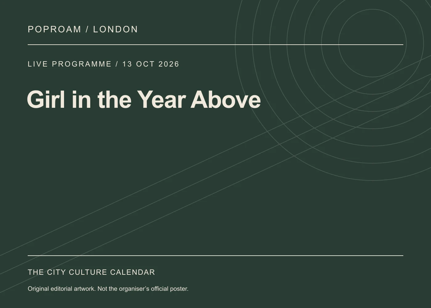 Original editorial programme artwork for Girl in the Year Above. This is not the organiser’s official poster.