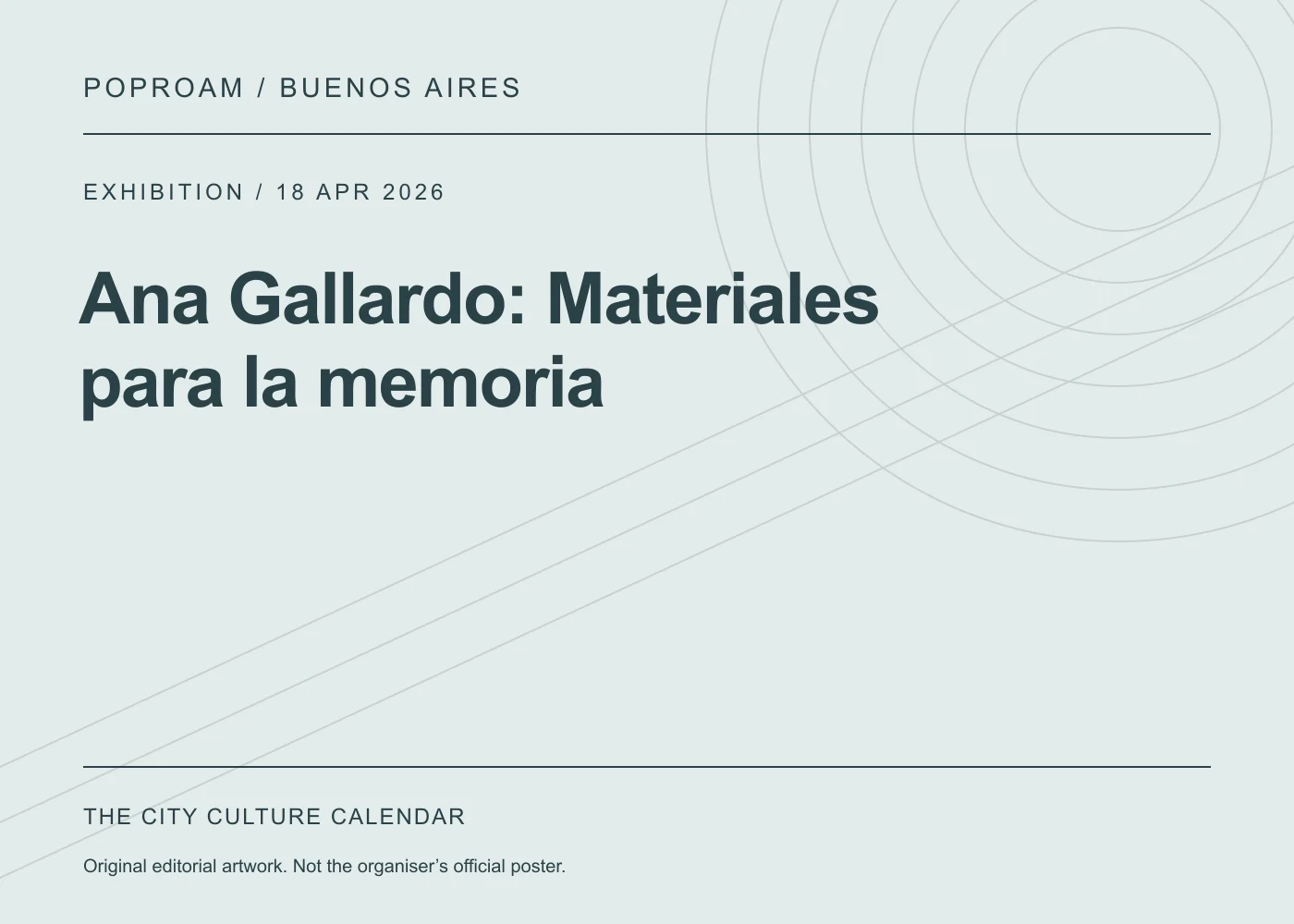 Original editorial programme artwork for Ana Gallardo: Materiales para la memoria. This is not the organiser’s official poster.