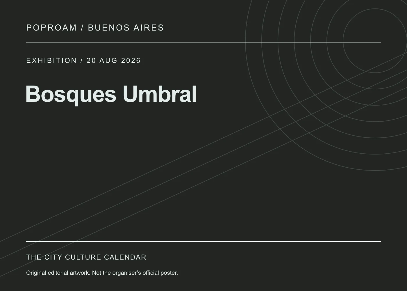 Original editorial programme artwork for Bosques Umbral. This is not the organiser’s official poster.