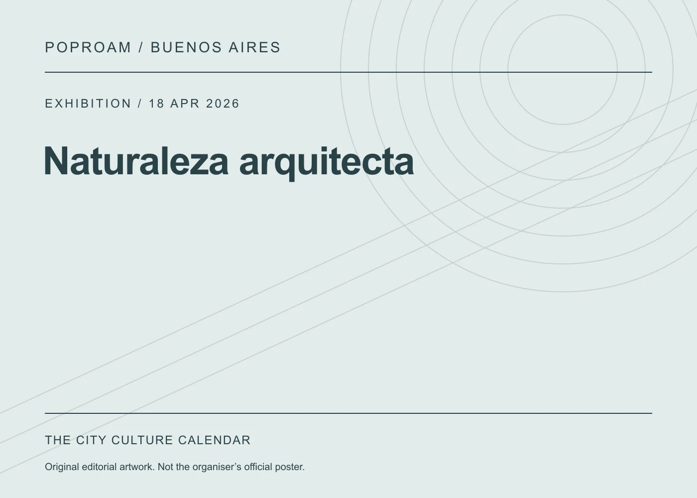 Original editorial programme artwork for Naturaleza arquitecta. This is not the organiser’s official poster.
