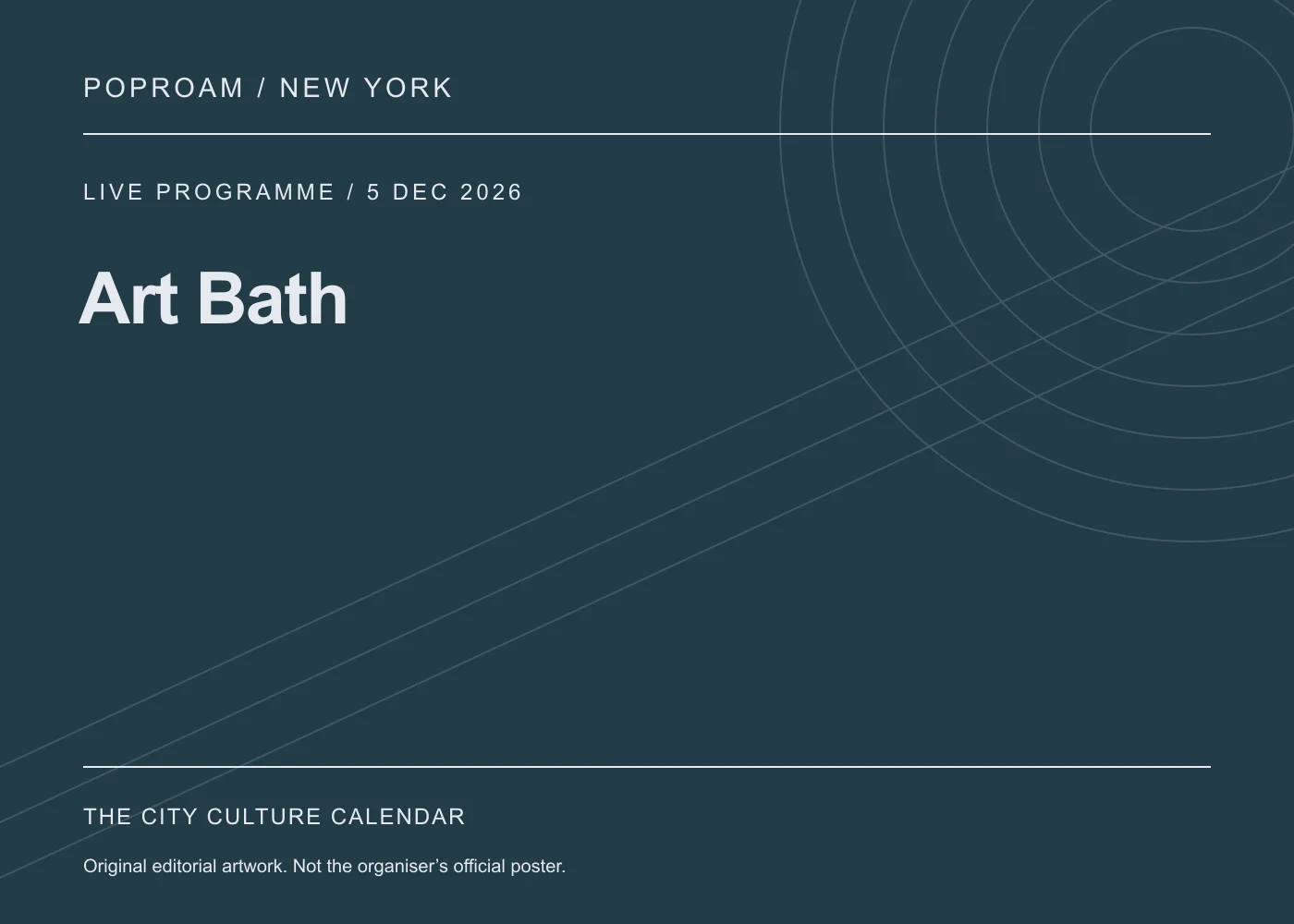Original editorial programme artwork for Art Bath. This is not the organiser’s official poster.