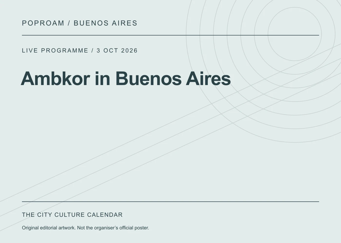 Original editorial programme artwork for Ambkor in Buenos Aires. This is not the organiser’s official poster.