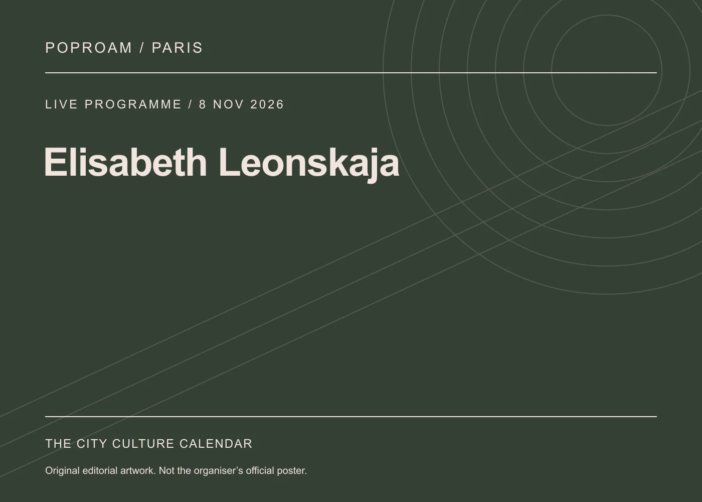 Original editorial programme artwork for Elisabeth Leonskaja. This is not the organiser’s official poster.