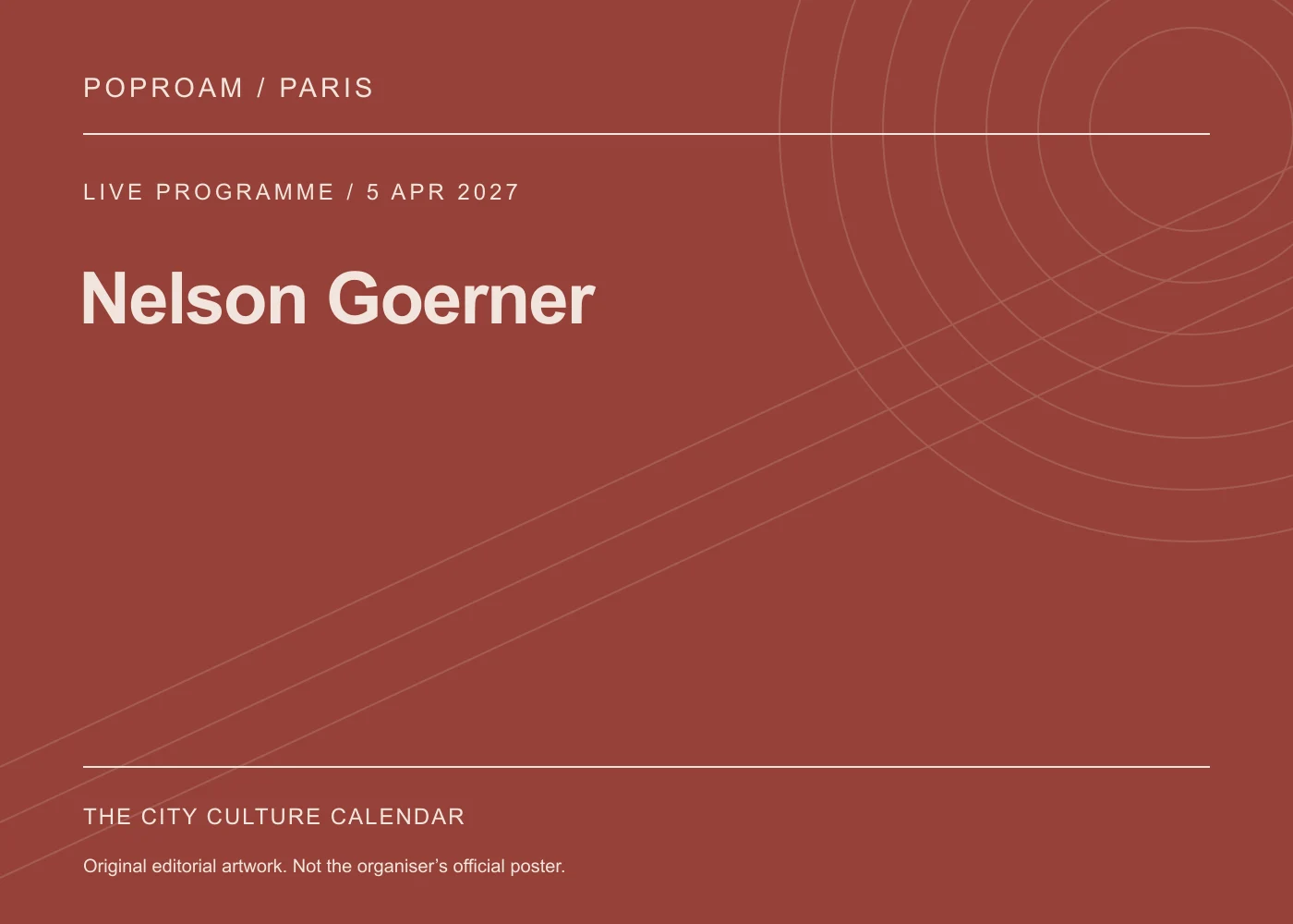 Original editorial programme artwork for Nelson Goerner. This is not the organiser’s official poster.