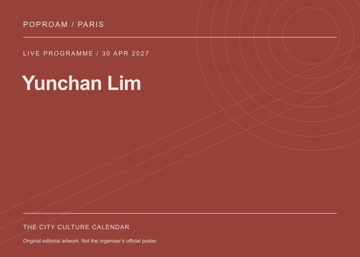 Original editorial programme artwork for Yunchan Lim. This is not the organiser’s official poster.
