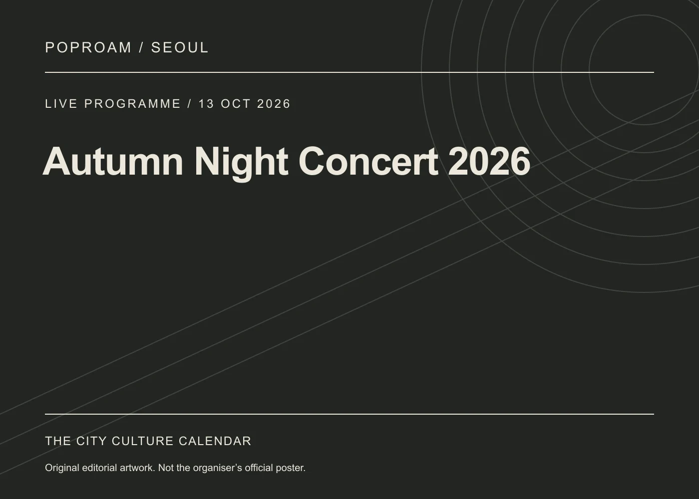 Original editorial programme artwork for Autumn Night Concert 2026. This is not the organiser’s official poster.