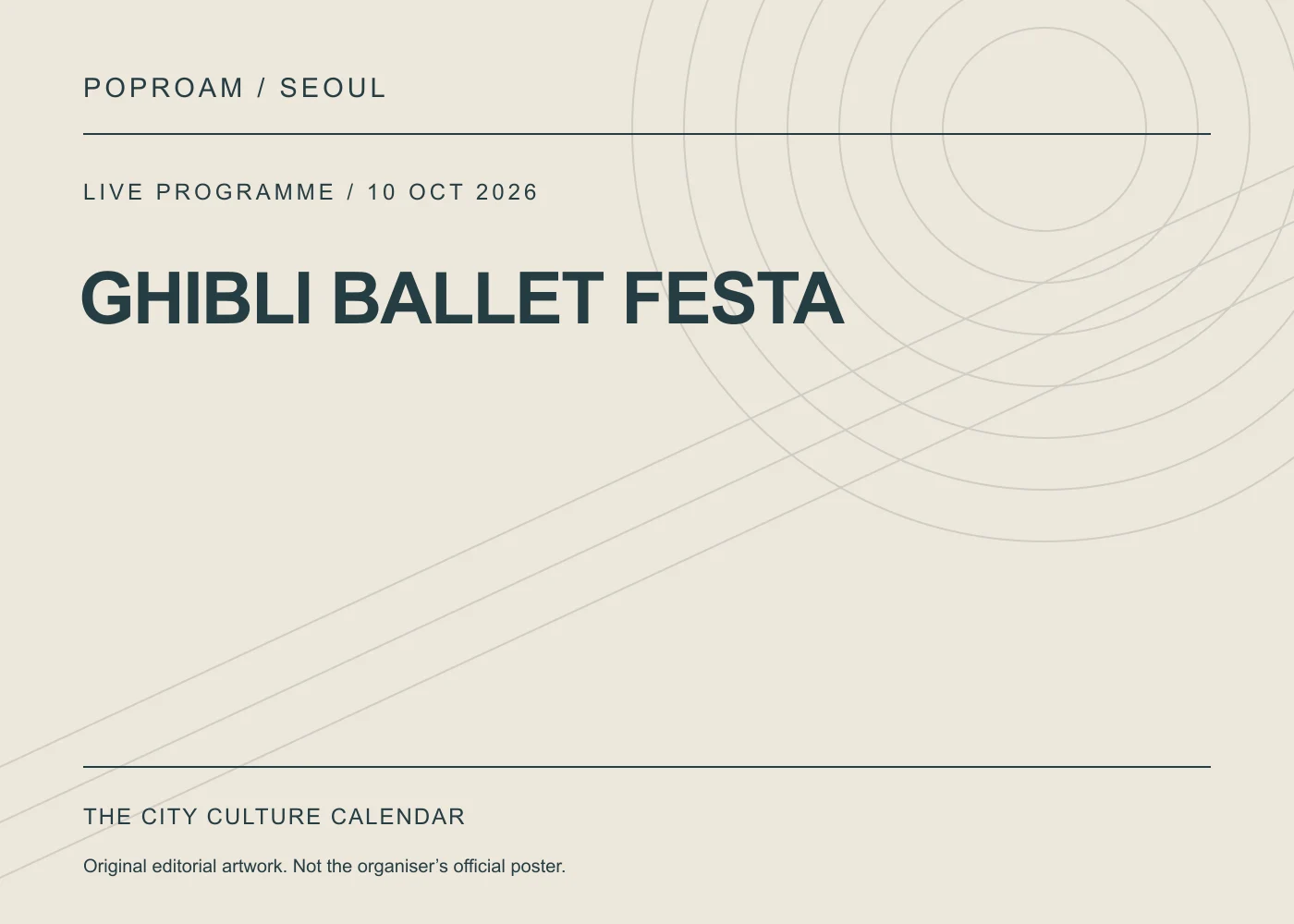 Original editorial programme artwork for GHIBLI BALLET FESTA. This is not the organiser’s official poster.