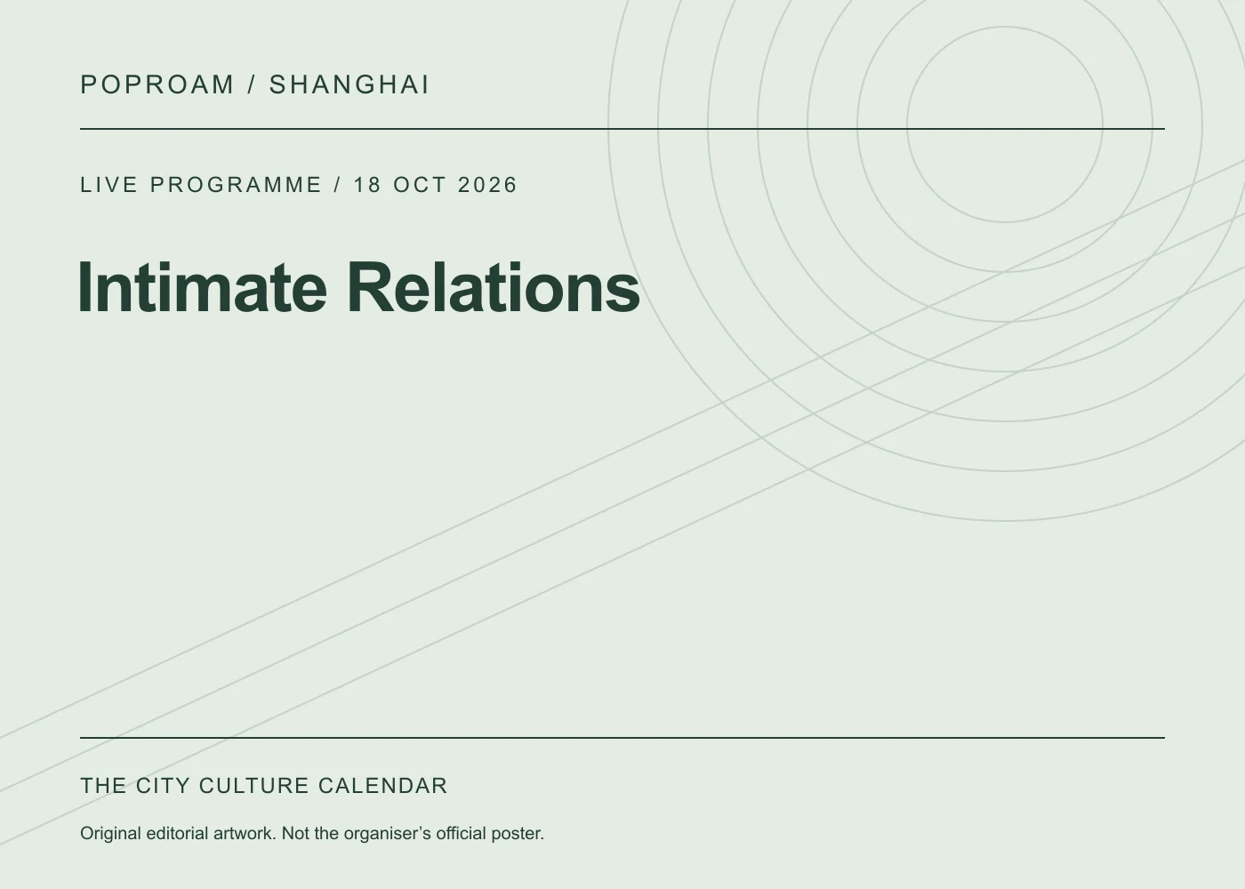 Original editorial programme artwork for Intimate Relations. This is not the organiser’s official poster.