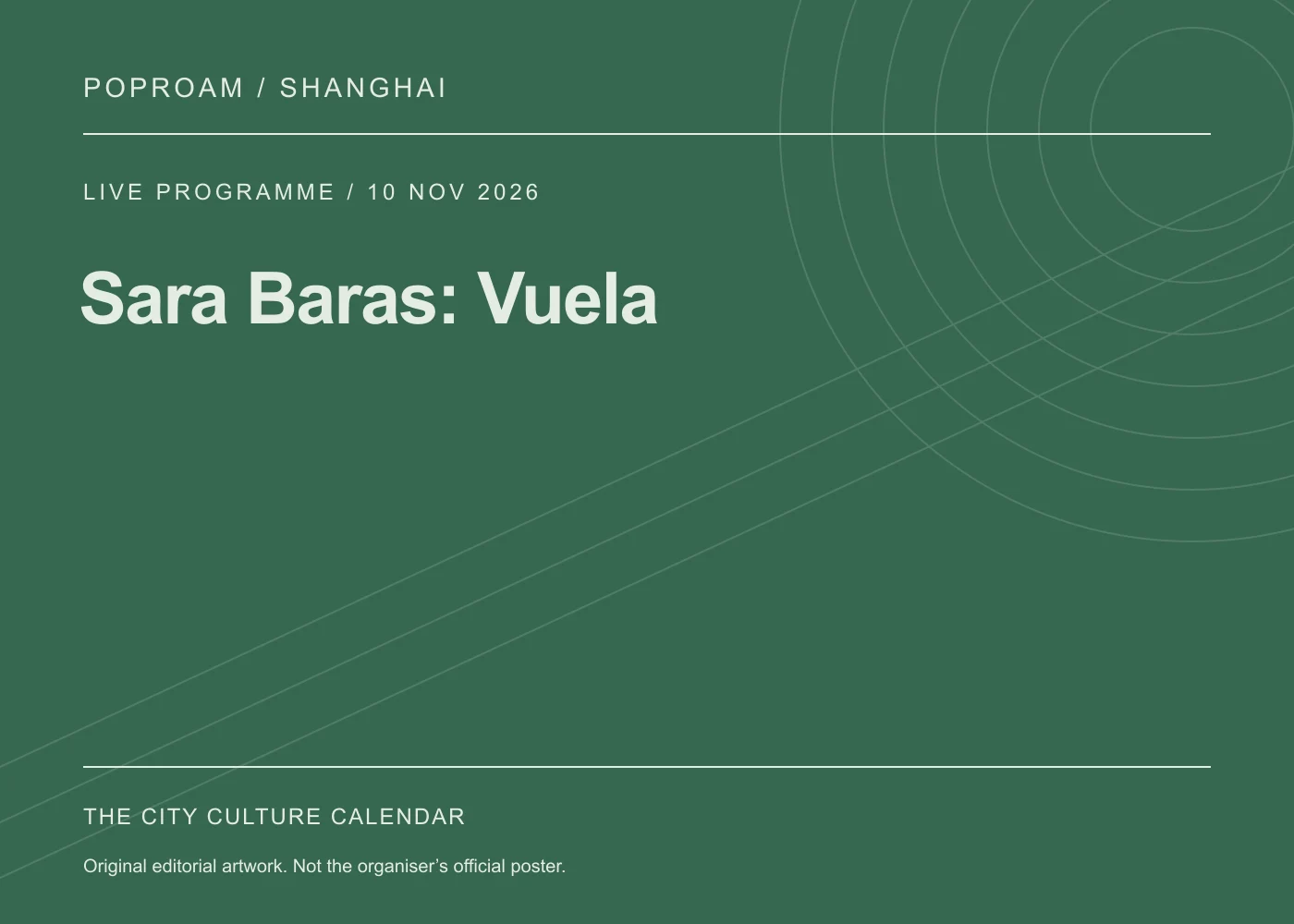 Original editorial programme artwork for Sara Baras: Vuela. This is not the organiser’s official poster.