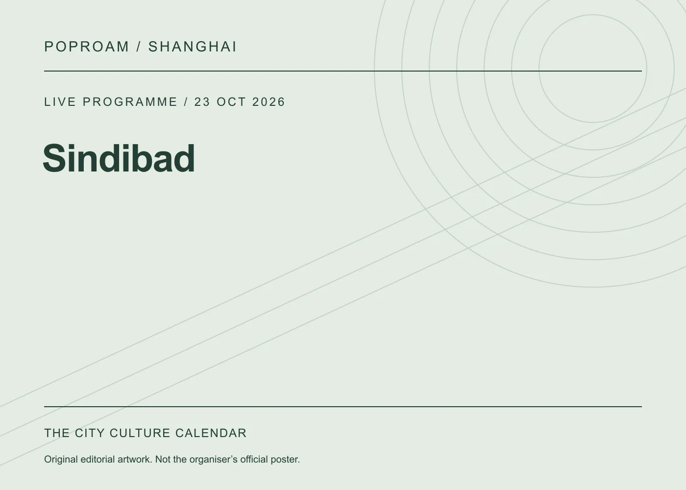Original editorial programme artwork for Sindibad. This is not the organiser’s official poster.
