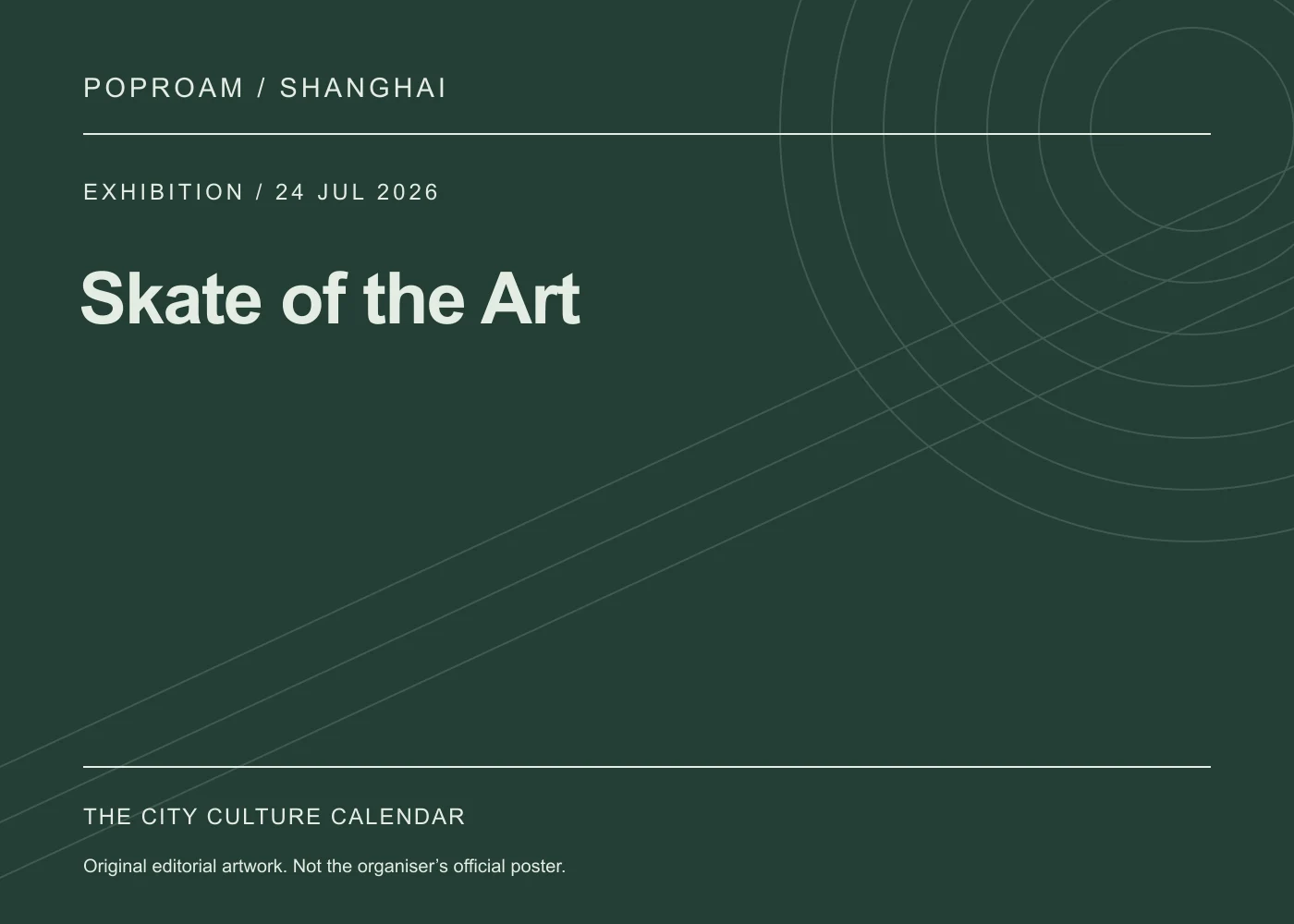 Original editorial programme artwork for Skate of the Art. This is not the organiser’s official poster.