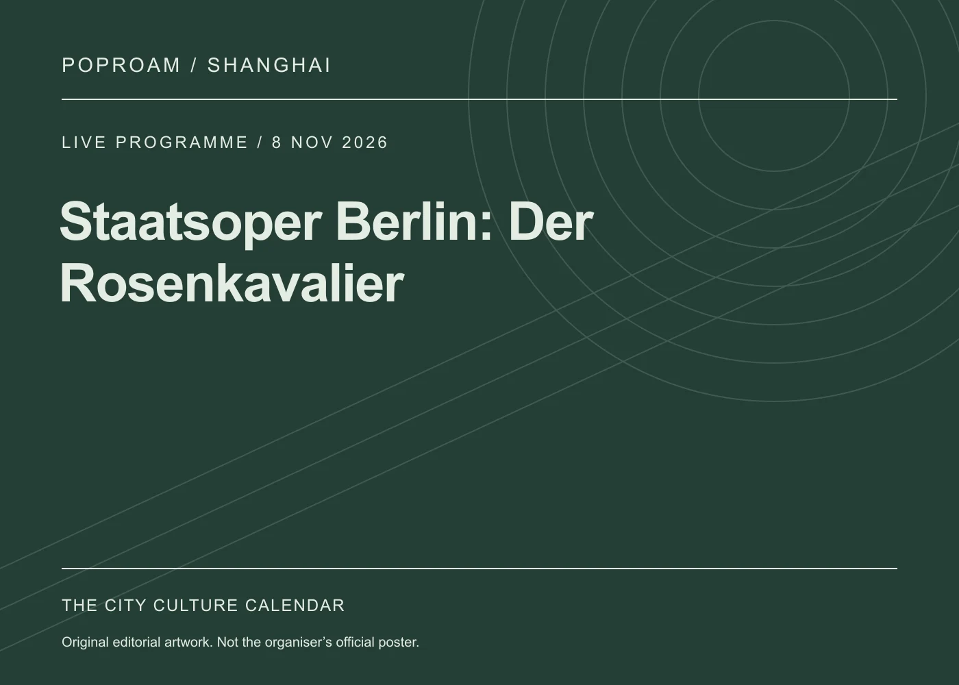 Original editorial programme artwork for Staatsoper Berlin: Der Rosenkavalier. This is not the organiser’s official poster.