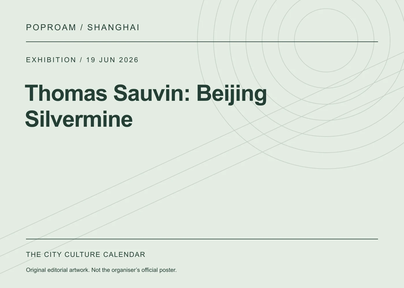 Original editorial programme artwork for Thomas Sauvin: Beijing Silvermine. This is not the organiser’s official poster.