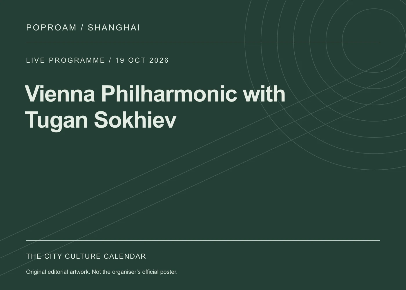 Original editorial programme artwork for Vienna Philharmonic with Tugan Sokhiev. This is not the organiser’s official poster.
