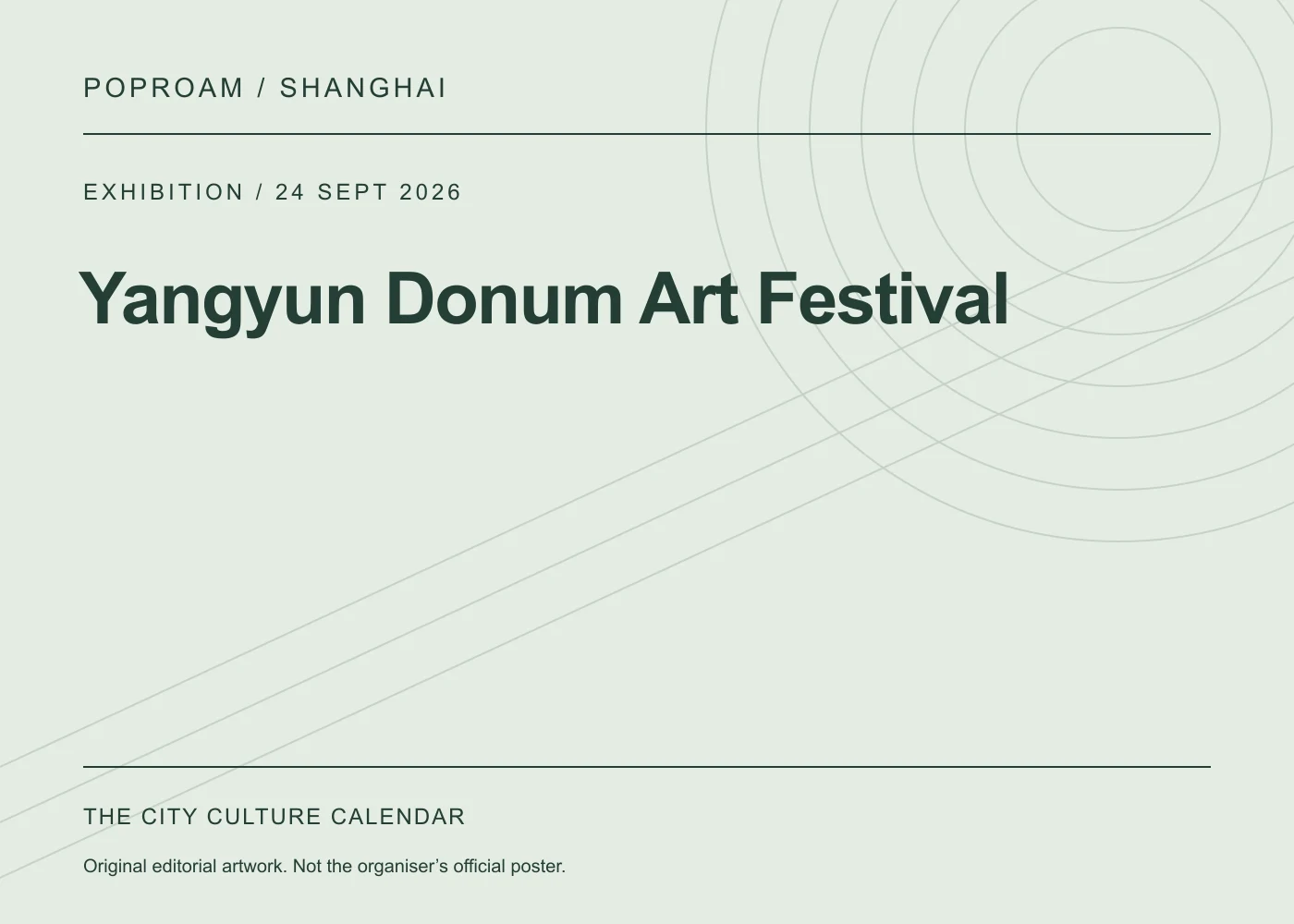 Original editorial programme artwork for Yangyun Donum Art Festival. This is not the organiser’s official poster.