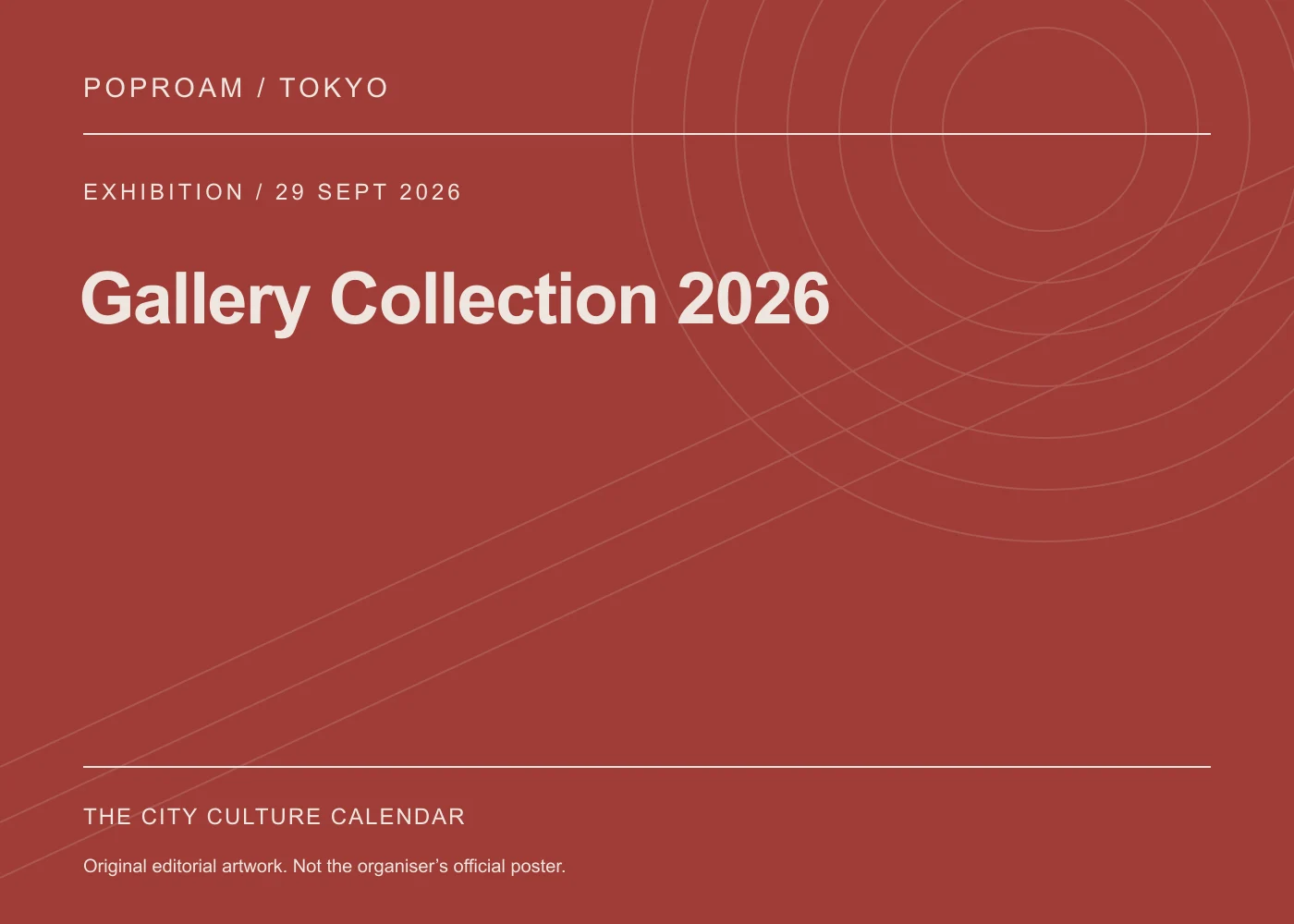 Original editorial programme artwork for Gallery Collection 2026. This is not the organiser’s official poster.