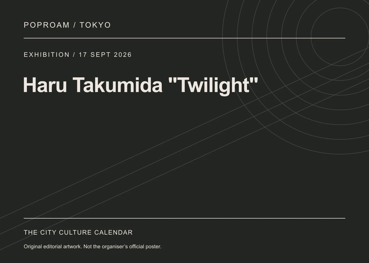 Original editorial programme artwork for Haru Takumida "Twilight". This is not the organiser’s official poster.