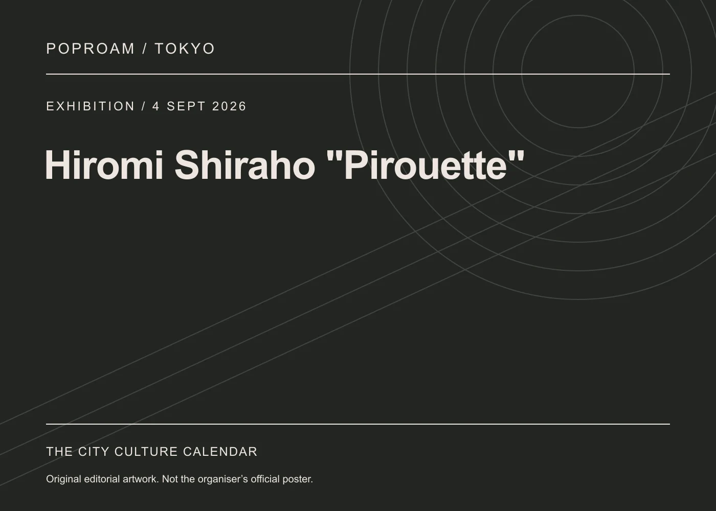Original editorial programme artwork for Hiromi Shiraho "Pirouette". This is not the organiser’s official poster.