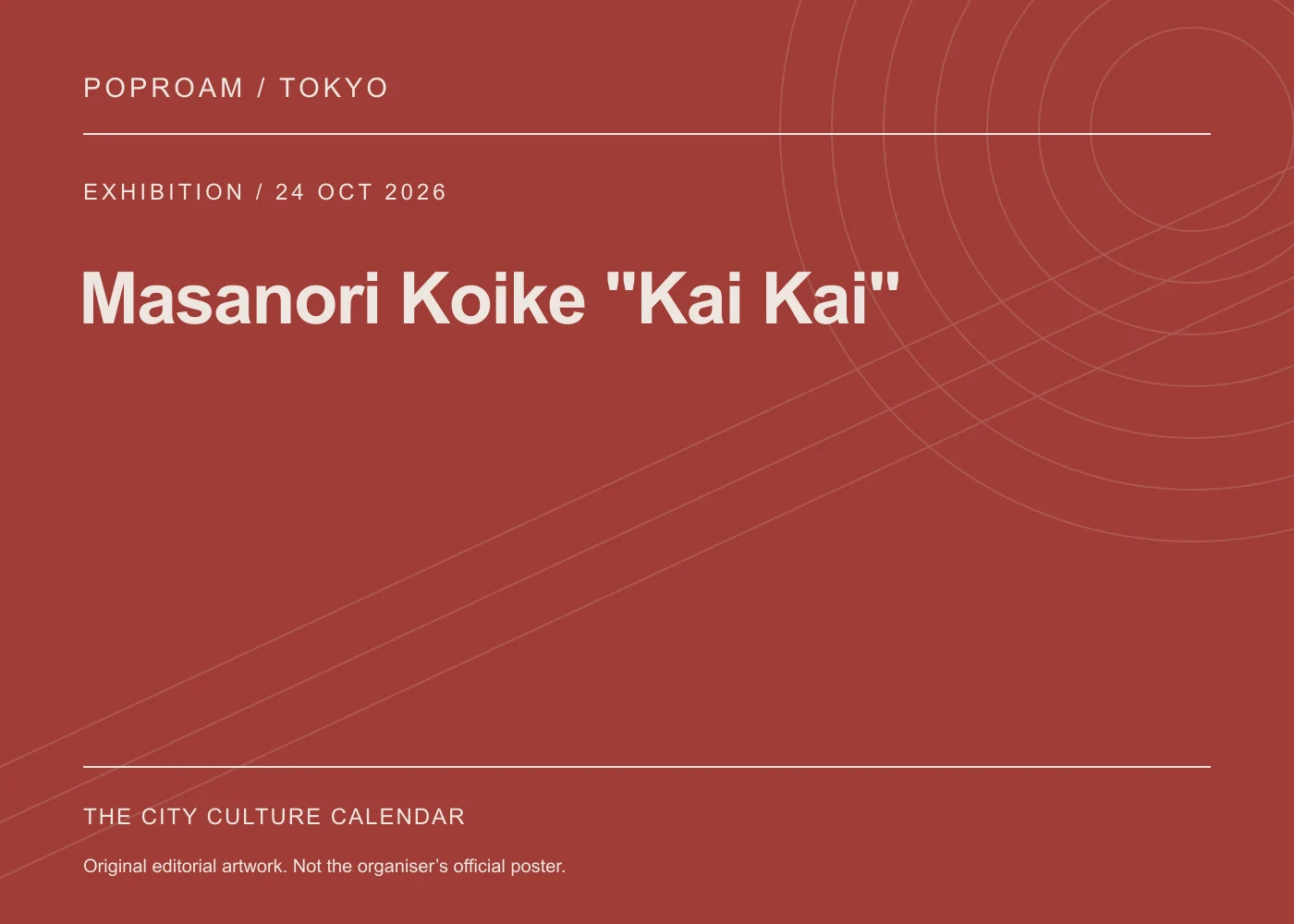 Original editorial programme artwork for Masanori Koike "Kai Kai". This is not the organiser’s official poster.