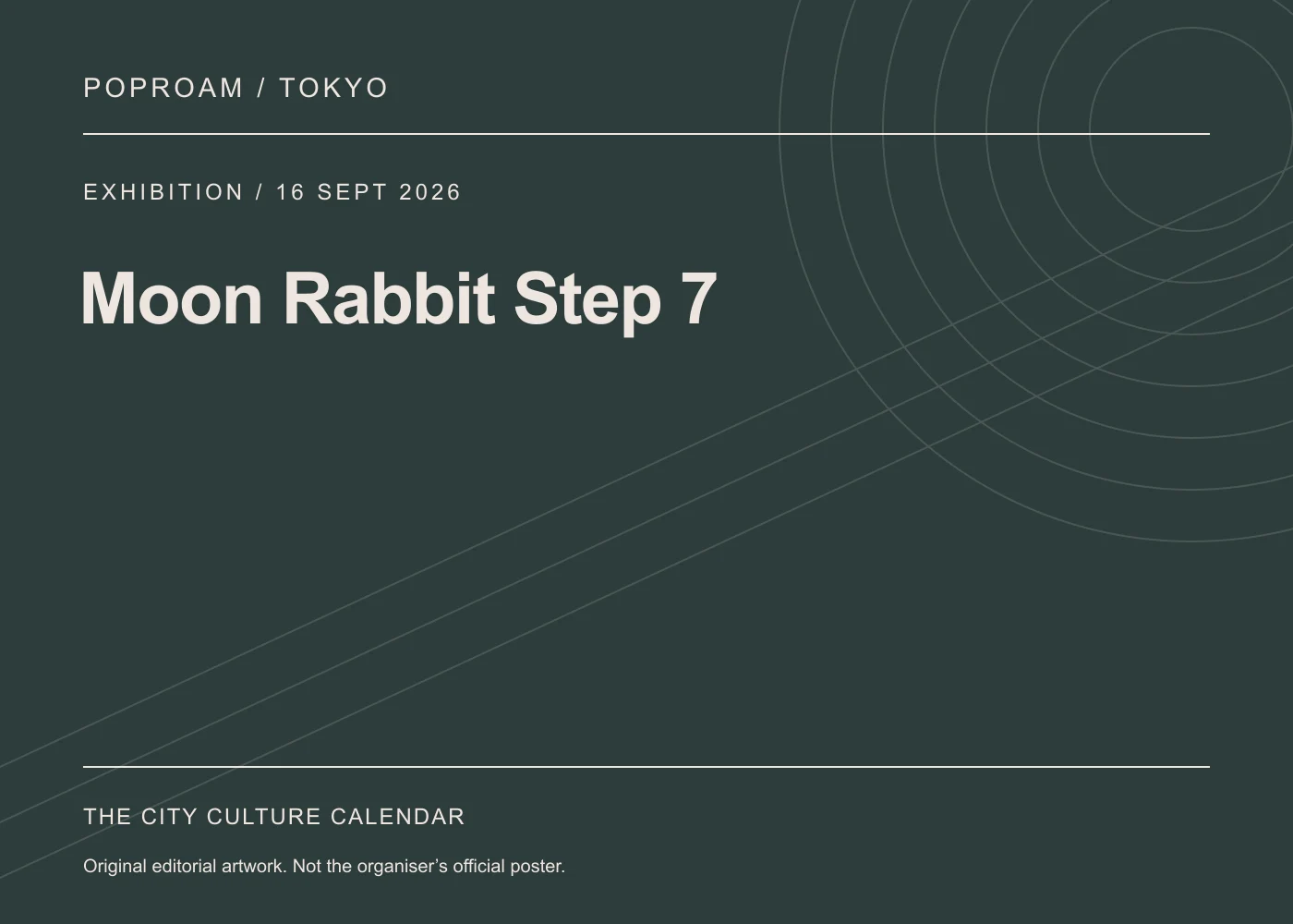 Original editorial programme artwork for Moon Rabbit Step 7. This is not the organiser’s official poster.