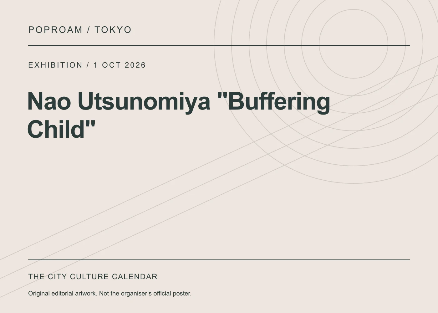 Original editorial programme artwork for Nao Utsunomiya "Buffering Child". This is not the organiser’s official poster.
