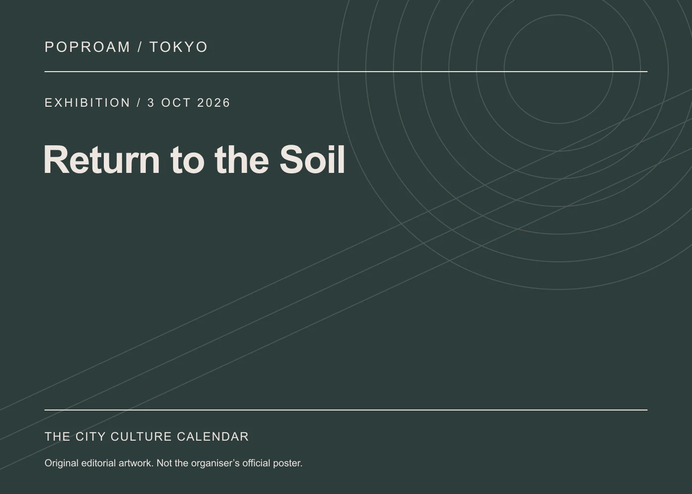 Original editorial programme artwork for Return to the Soil. This is not the organiser’s official poster.