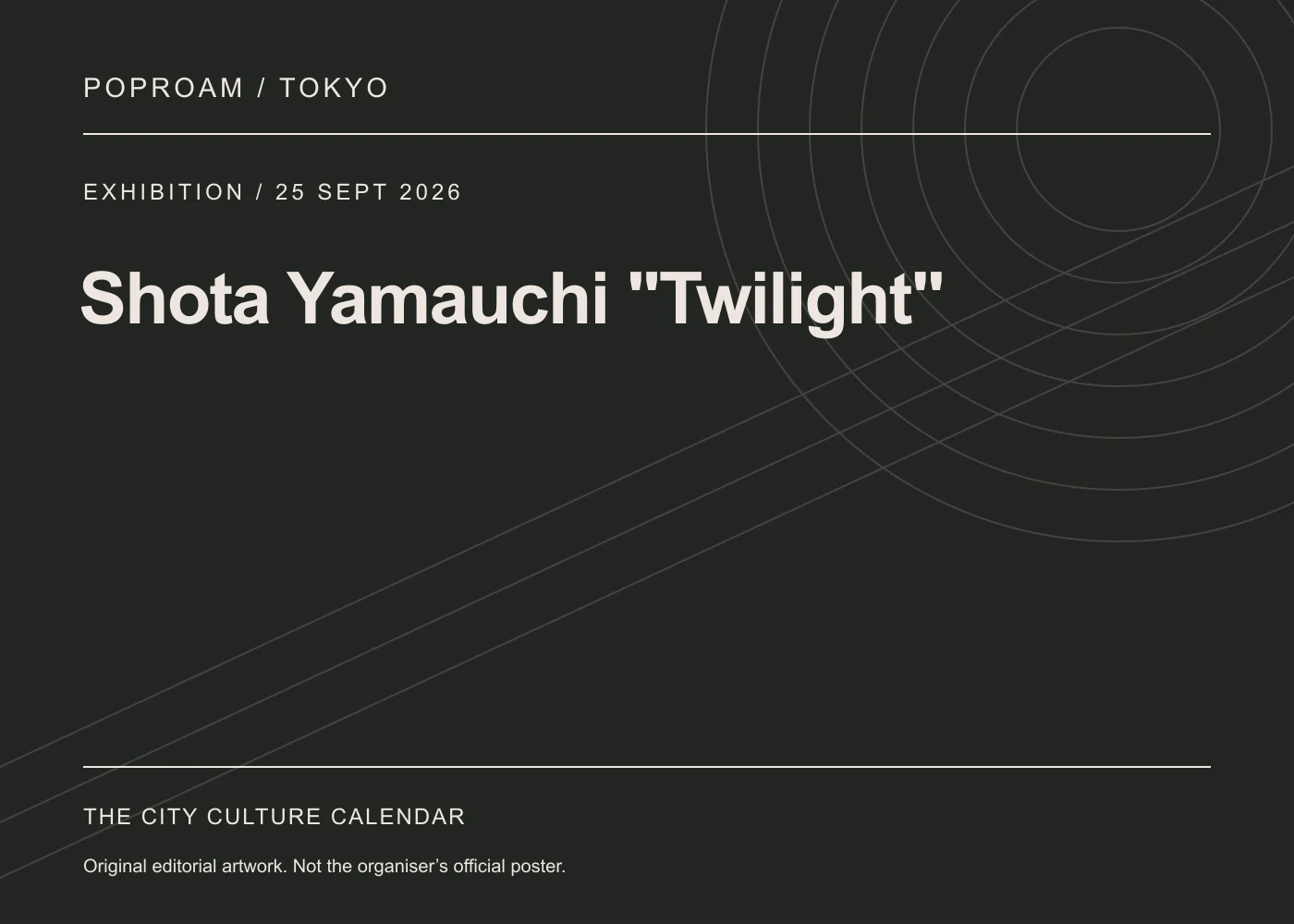 Original editorial programme artwork for Shota Yamauchi "Twilight". This is not the organiser’s official poster.