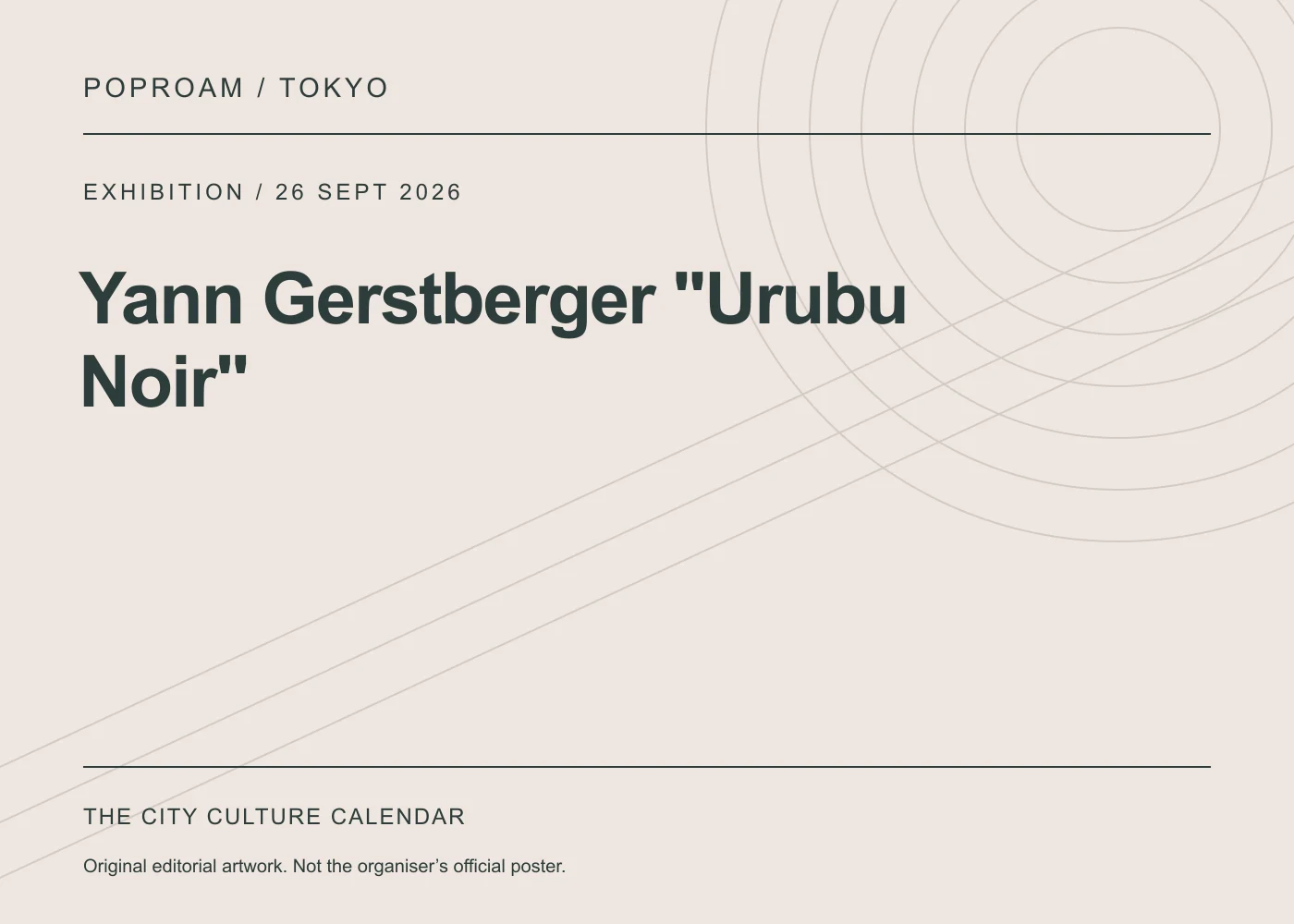 Original editorial programme artwork for Yann Gerstberger "Urubu Noir". This is not the organiser’s official poster.