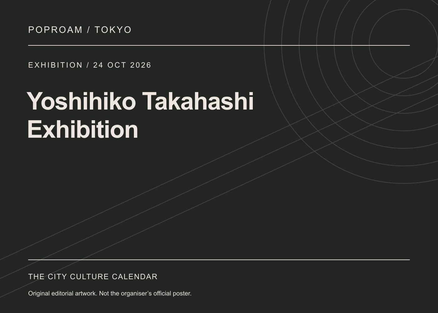 Original editorial programme artwork for Yoshihiko Takahashi Exhibition. This is not the organiser’s official poster.