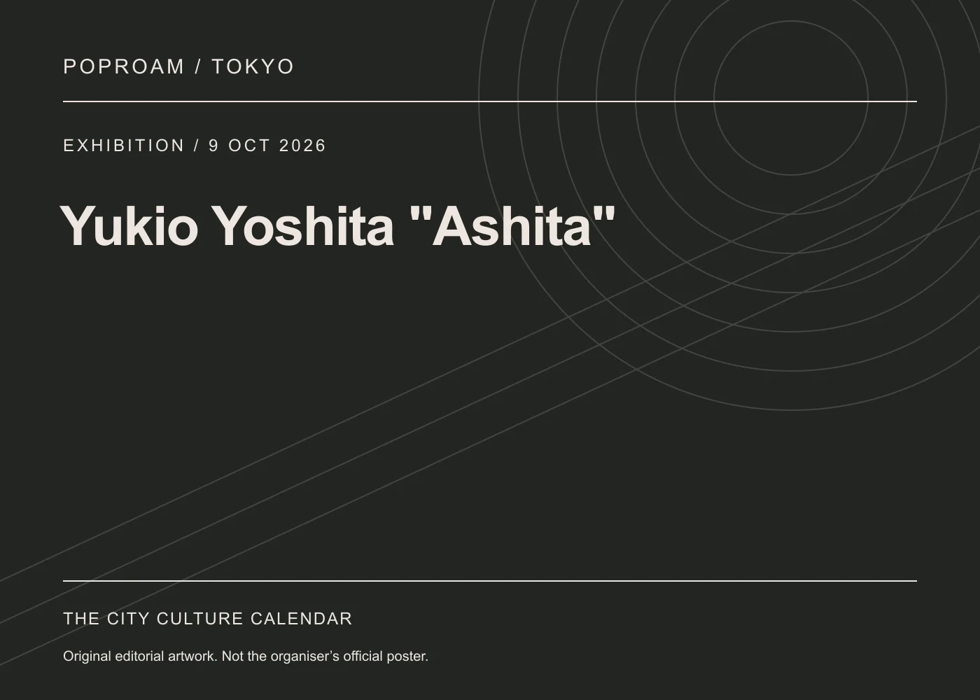Original editorial programme artwork for Yukio Yoshita "Ashita". This is not the organiser’s official poster.