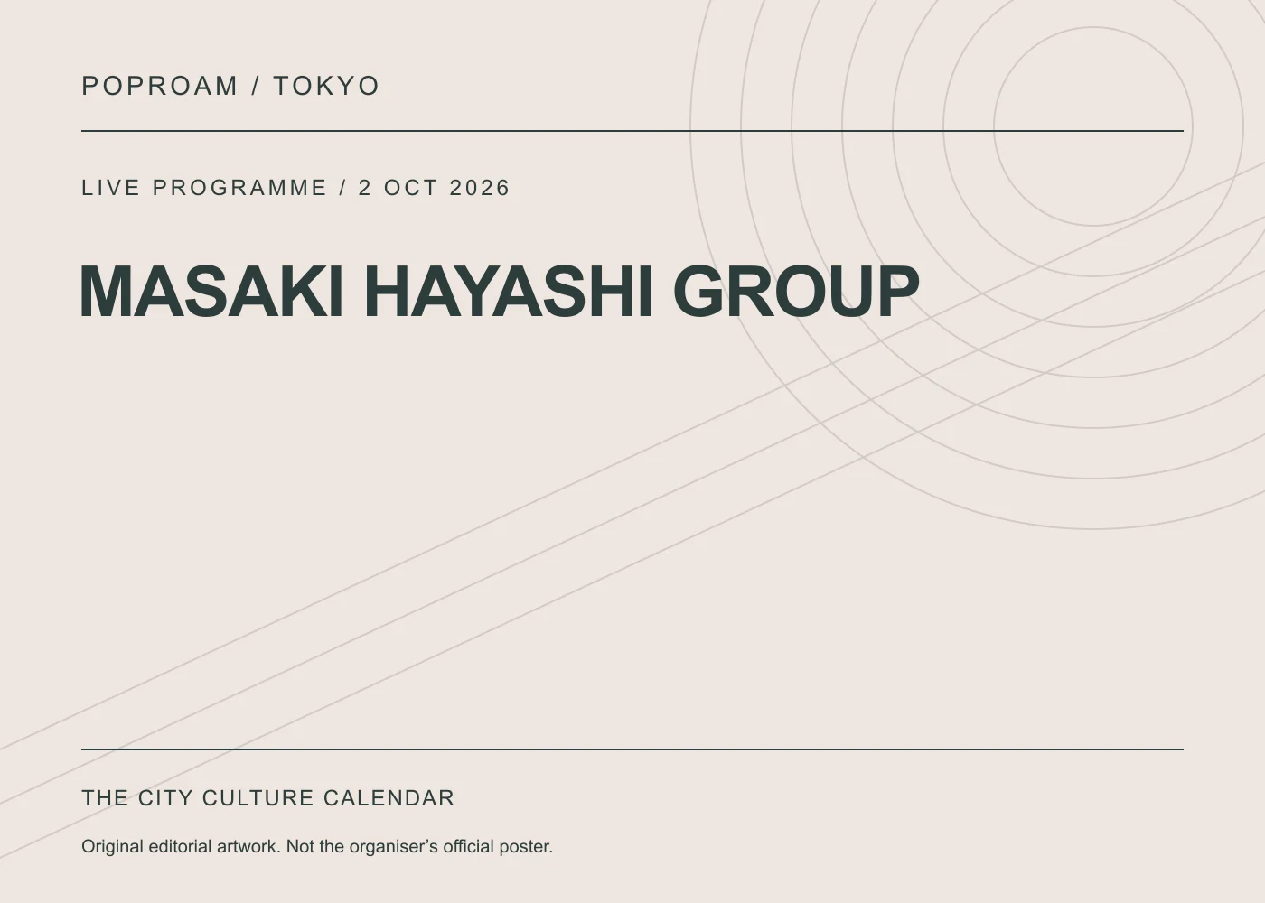 Original editorial programme artwork for MASAKI HAYASHI GROUP. This is not the organiser’s official poster.