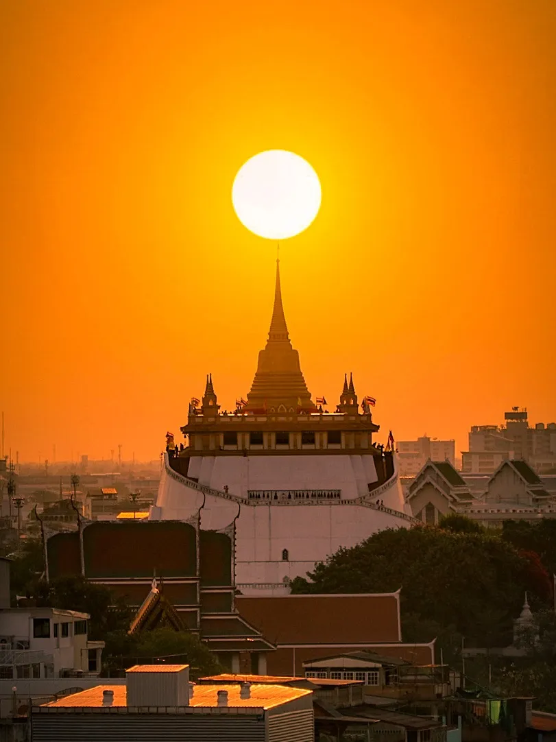 Archival photograph of Wat Saket, Bangkok (2020)