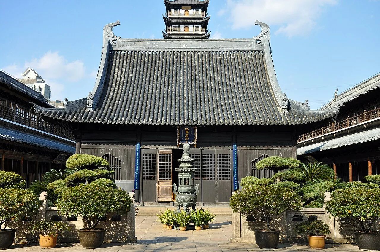 Archival photograph of Zhenru Temple, Shanghai (2016)