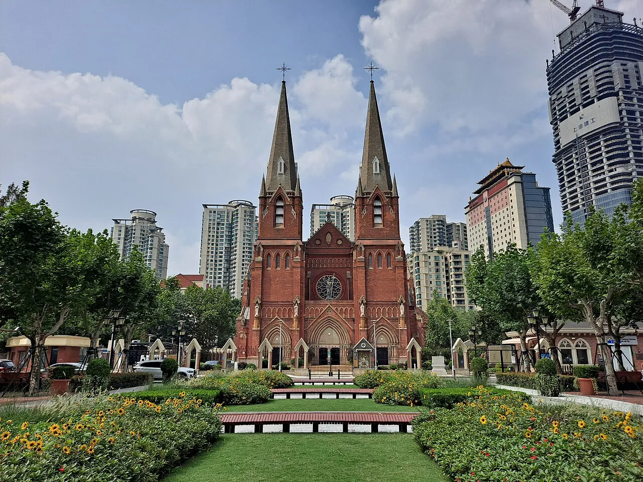 Archival photograph of St Ignatius Cathedral, Shanghai (2022)