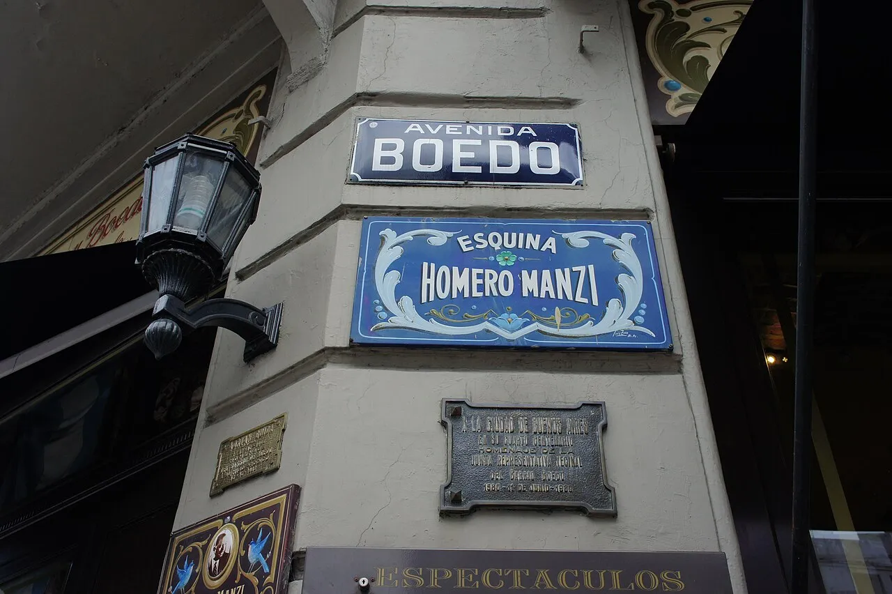 Archival photograph of Esquina Homero Manzi, Buenos Aires (2016)