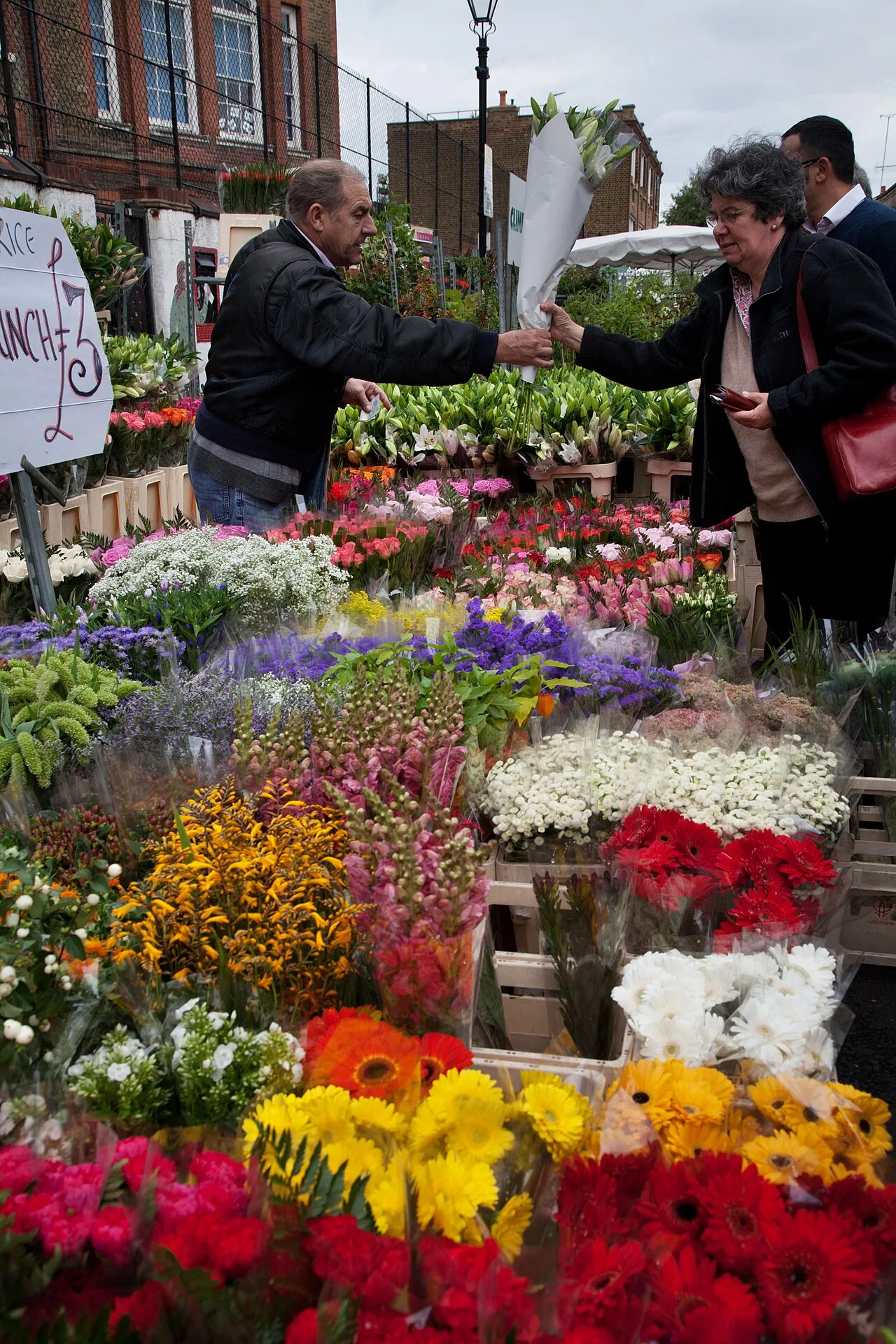 Archival photograph of Columbia Road Flower Market, London (2010)