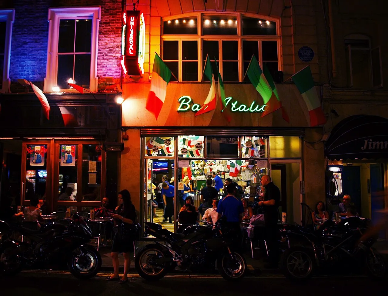 Archival photograph of Bar Italia, London (2010)