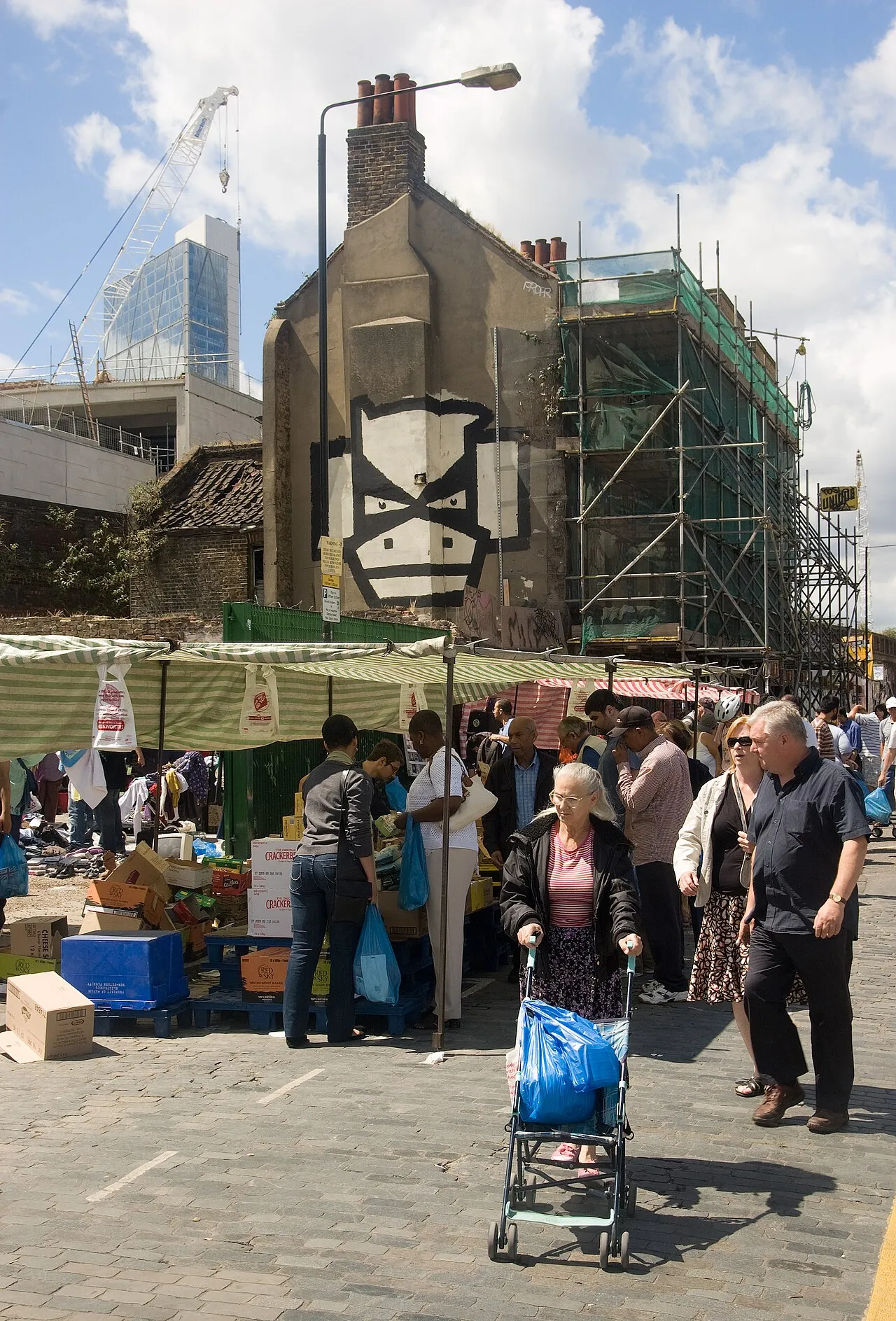 Archival photograph of Brick Lane Market, London (2009)