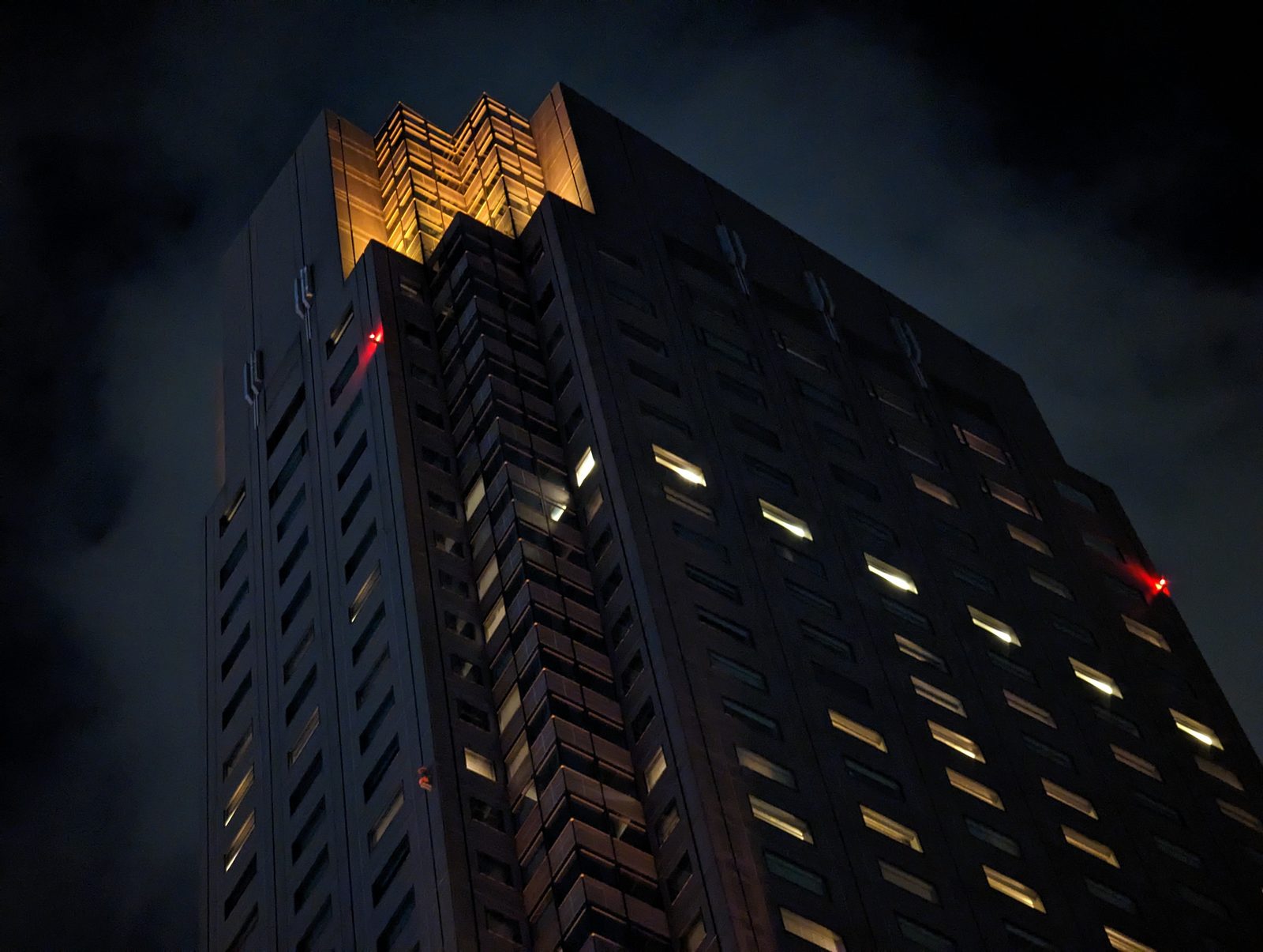 Cerulean Tower in Shibuya at night in February 2023, home to Bellovisto