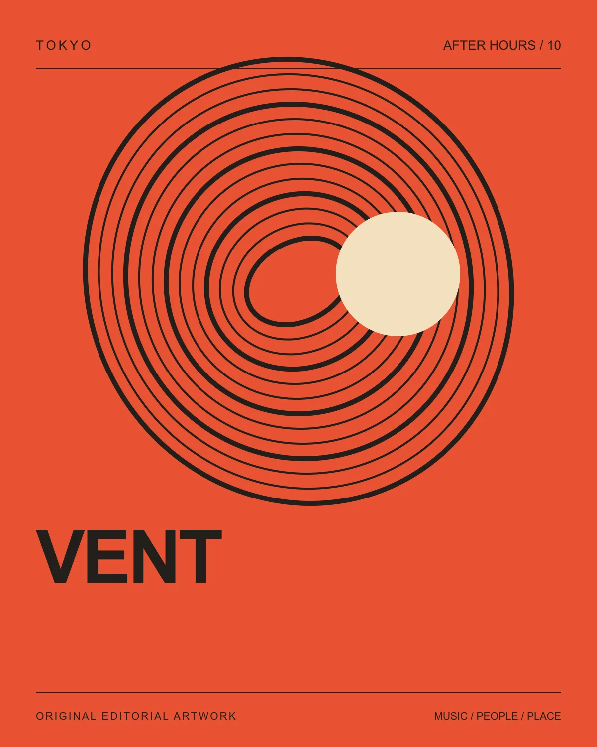 Original graphic illustration for VENT, Tokyo; not a venue photograph