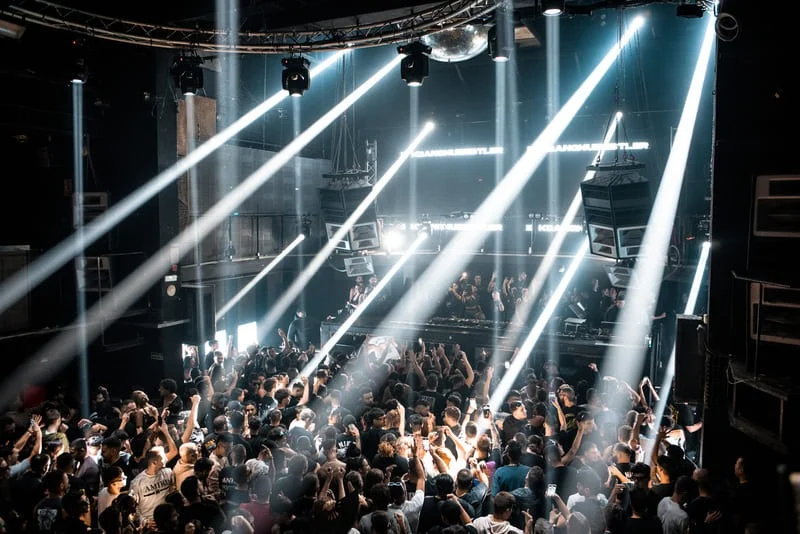 The crowd and overhead lighting at INPUT in Barcelona