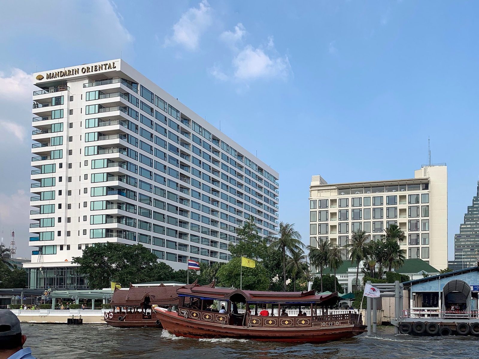The exterior of Mandarin Oriental Bangkok, home of The Bamboo Bar, in November 2019