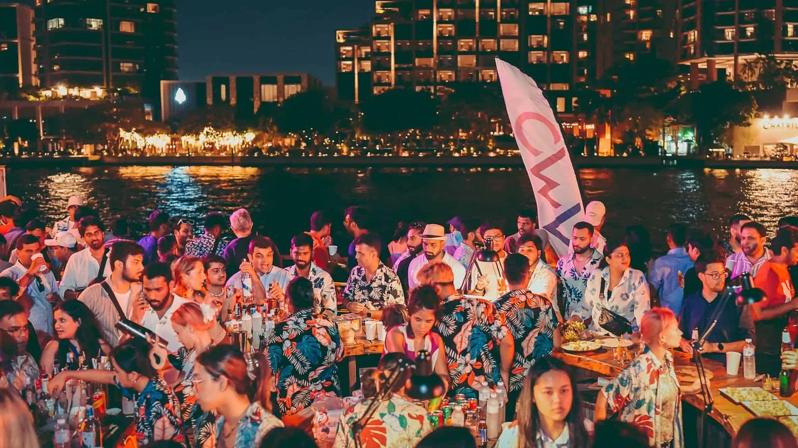 Bangkok Island: guests enjoying music on the river boat, shown on its official website