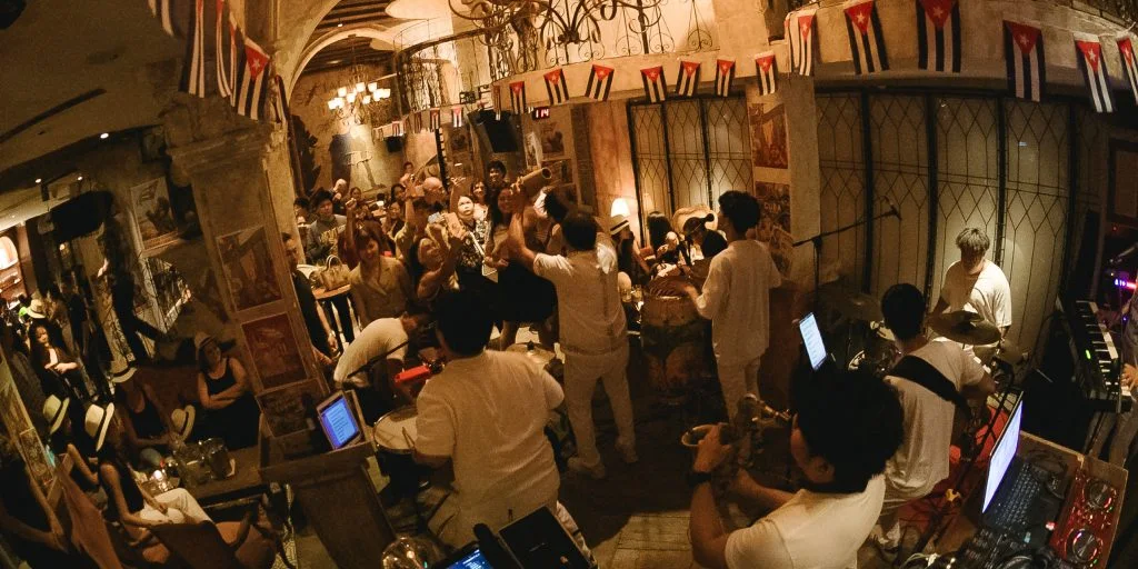 The bar and its seating area at Havana Social